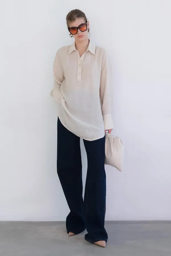 SHIRT COLLAR MELANGE TUNIC