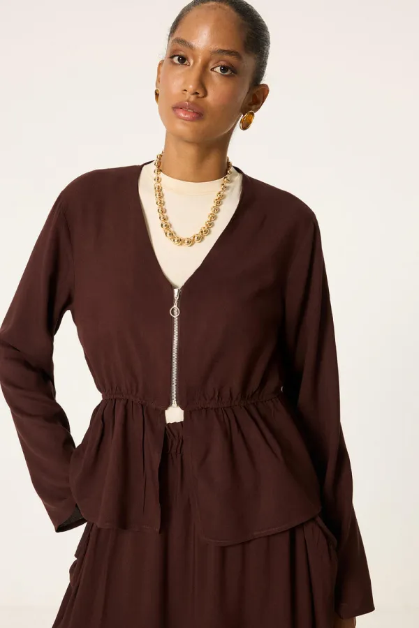 ENSEMBLE TUNIQUE ET JUPE À FERMETURE ÉCLAIR