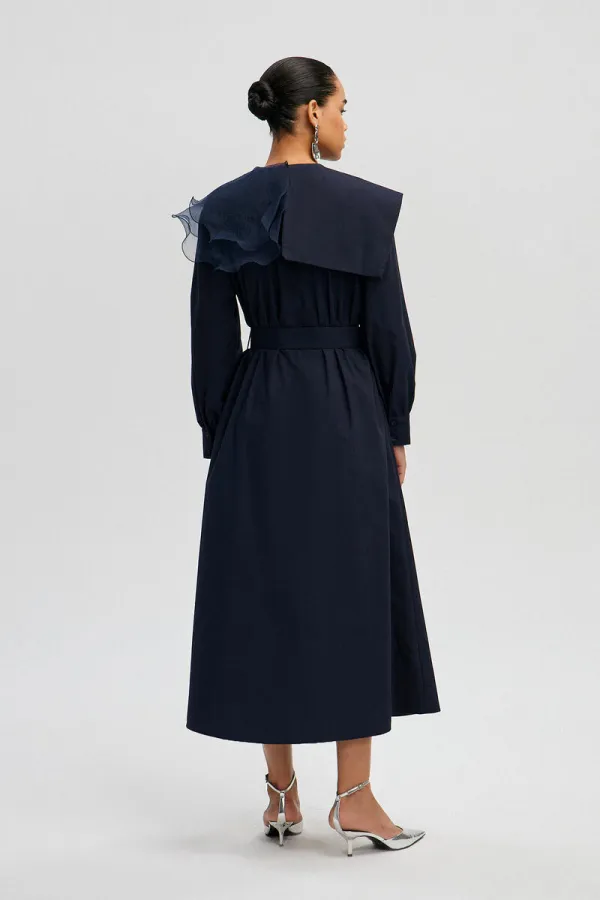 ORGANZA COLLAR POPLIN DRESS ORGANZA COLLAR POPLIN DRESS