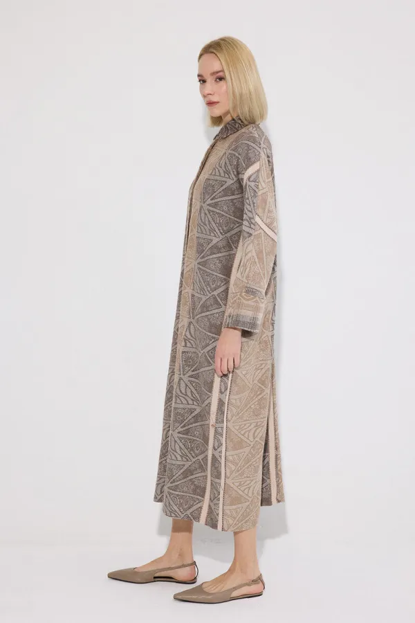 ETHNIC PATTERNED SHIRT DRESS