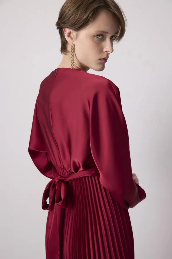 PİLELİ SATEN  ELBİSE