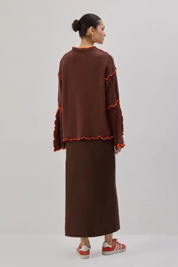 KONTRAST BİYELİ TRİKO HIRKA