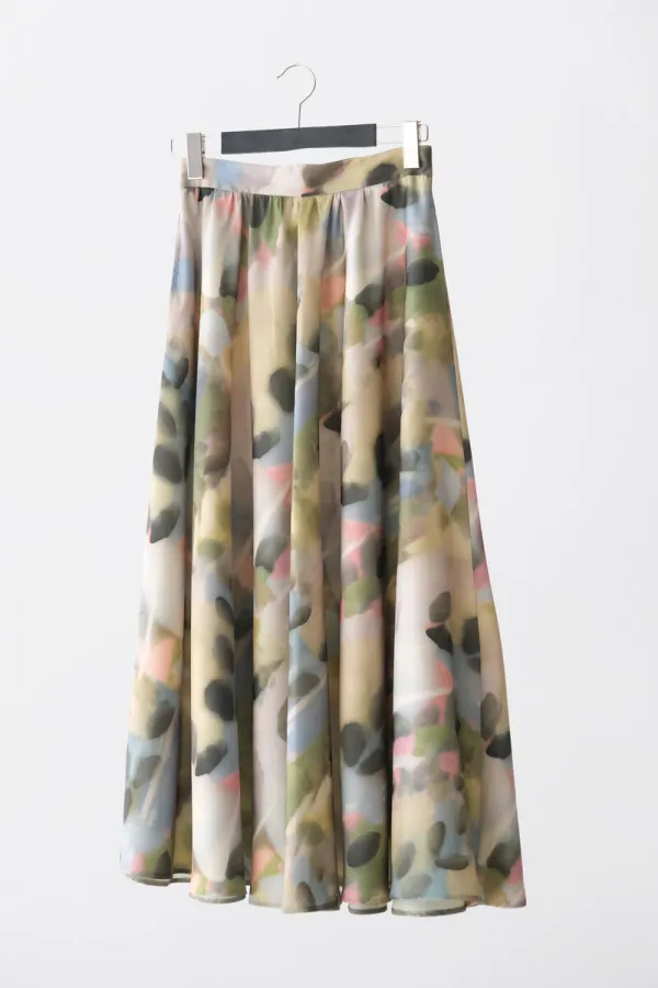PATTERNED SATIN SKIRT PATTERNED SATIN SKIRT