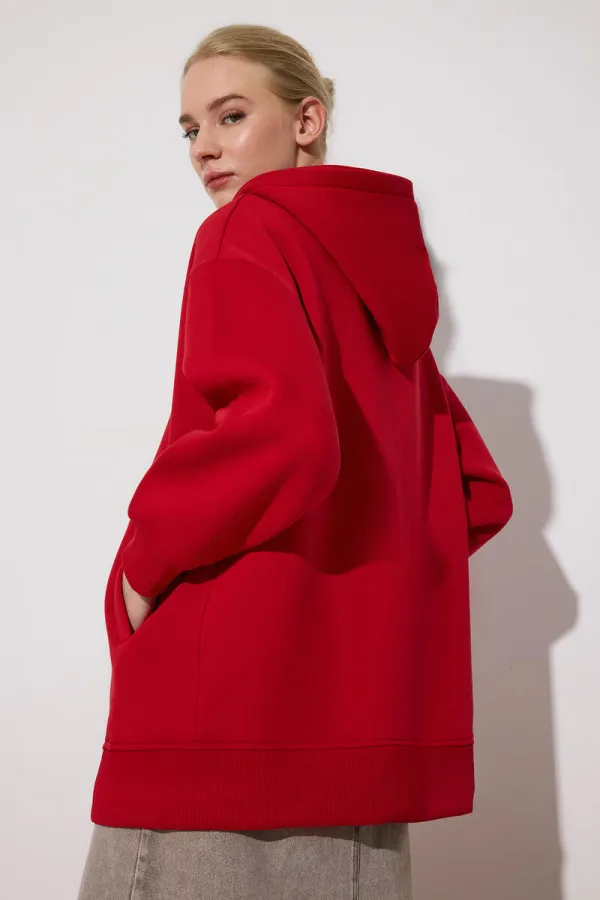 HOODED SWEATSHIRT WITH ZIPPER DETAIL