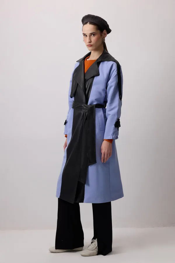 DERİ GARNİLİ TRENÇKOT