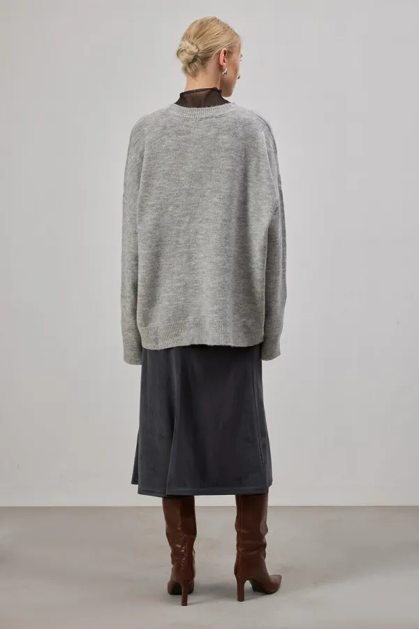 BİSİKLET YAKA OVERSİZE TRİKO KAZAK