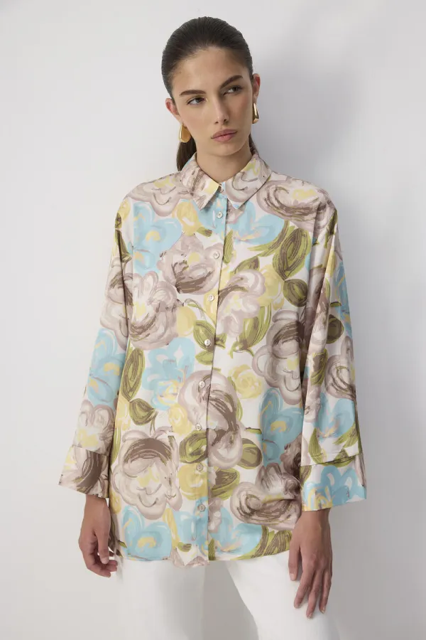 PATTERNED SATIN SHIRT PATTERNED SATIN SHIRT