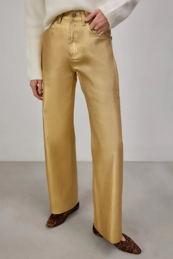 HIGH WAISTED METALLIC PANTS