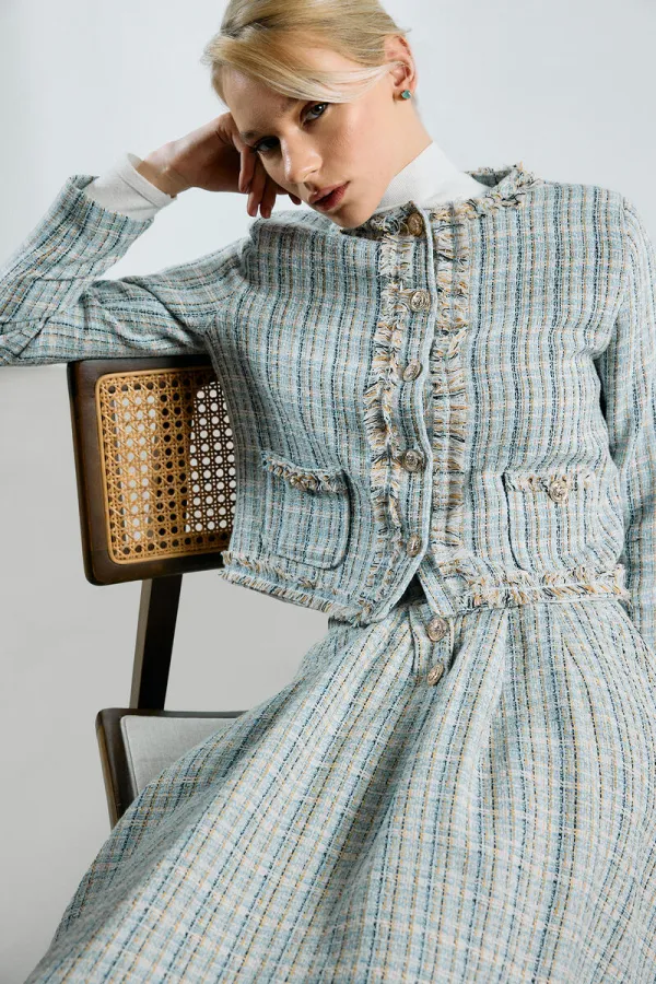 ENSEMBLE VESTE, JUPE ET TWEED