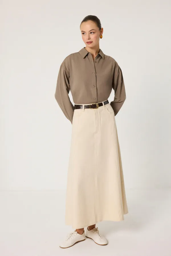 jupe trapèze en jean