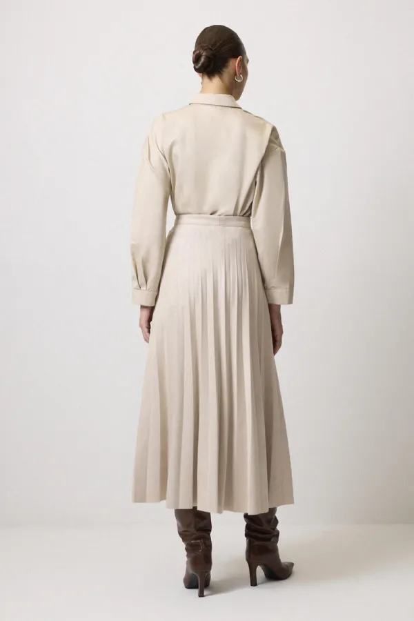JUPE PLISSÉE EN DAIM
