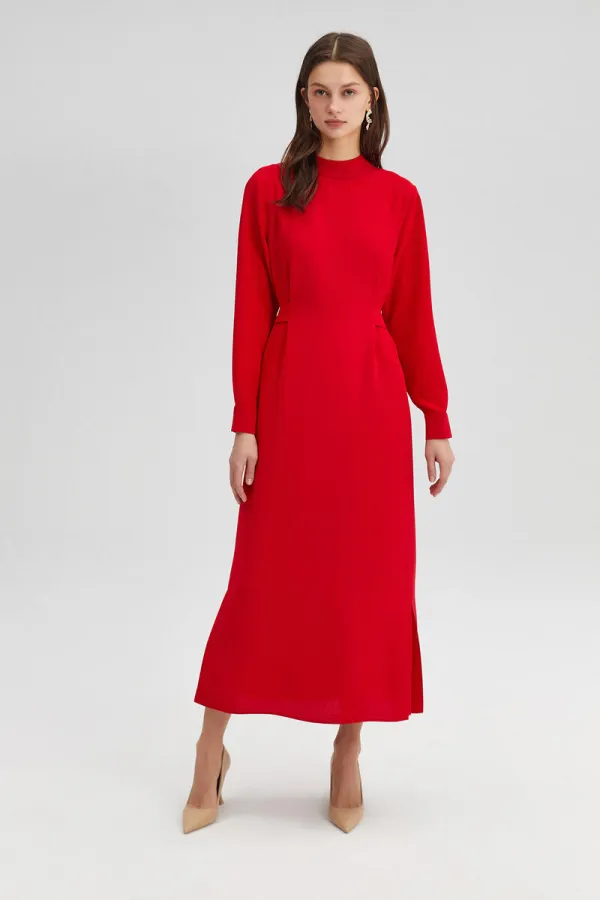 BELTED CREPE DRESS BELTED CREPE DRESS