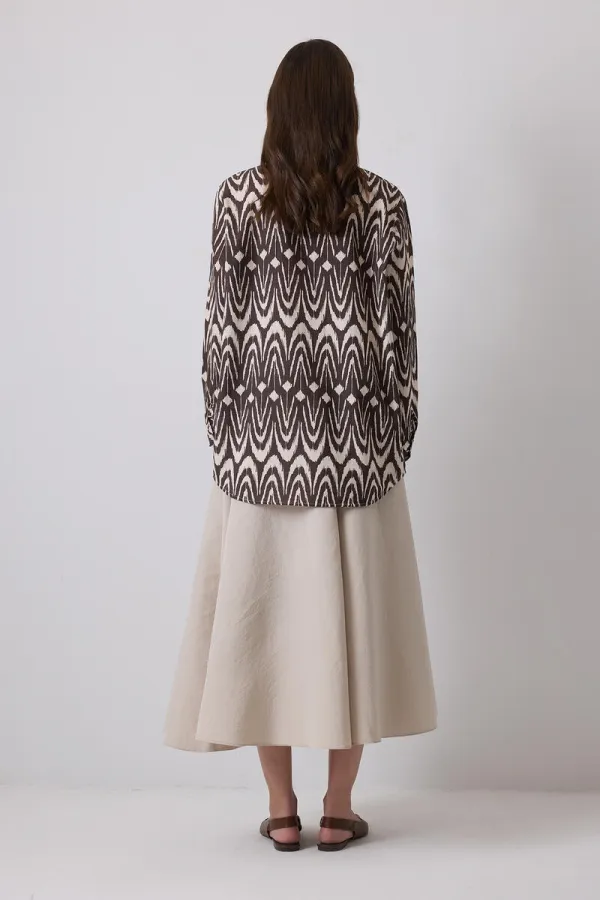 CHEMISE SURDIMENSIONNÉE À MOTIFS 100% COTON