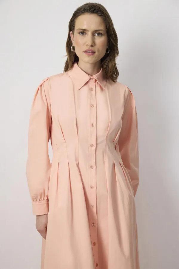 100% COTTON CONTRAST STITCHED SHIRT DRESS 100% COTTON CONTRAST STITCHED SHIRT DRESS