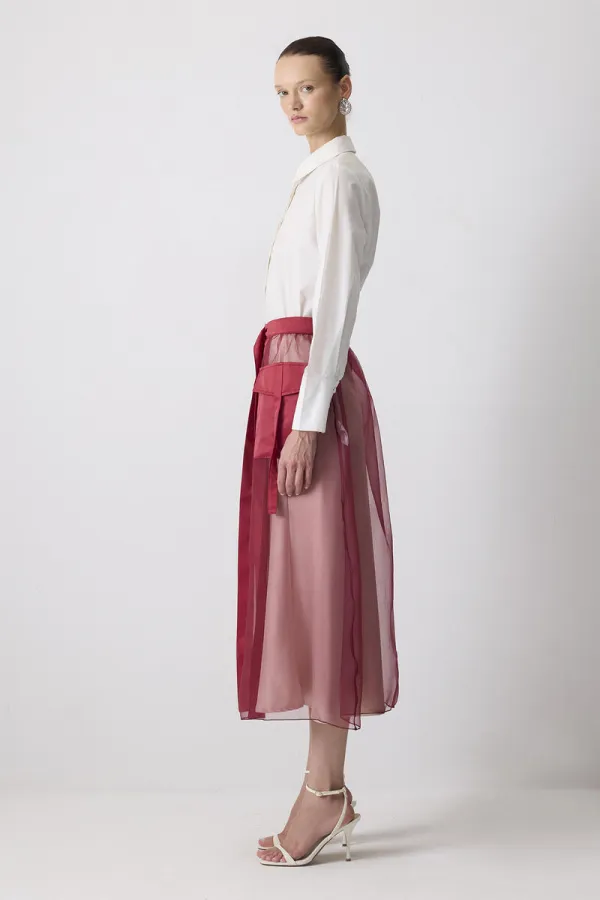 JUPE EN ORGANZA AVEC POCHES DÉTAILLÉES