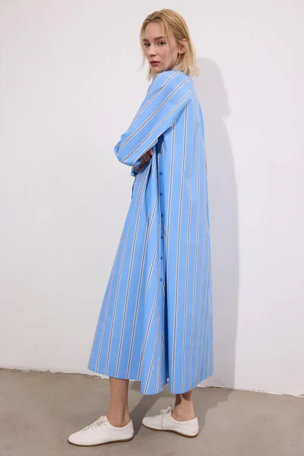 ÇİZGİLİ GÖMLEK ELBİSE