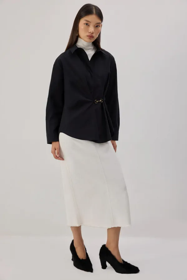 POPLIN SHIRT WITH METAL ACCESSORIES POPLIN SHIRT WITH METAL ACCESSORIES