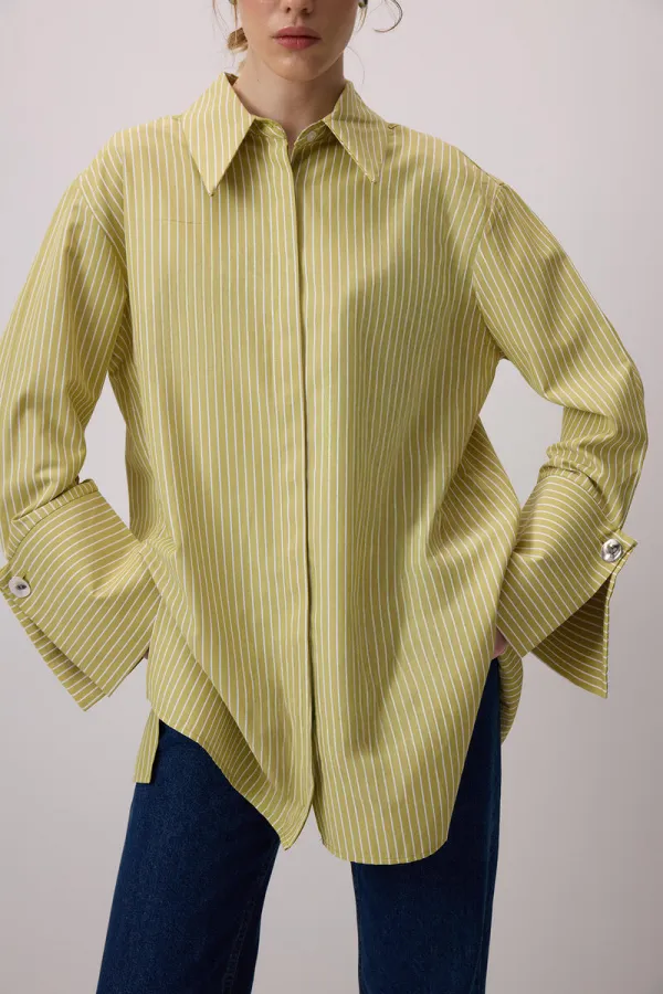 WIDE-CUFFS STRIPED SHIRT WIDE-CUFFS STRIPED SHIRT