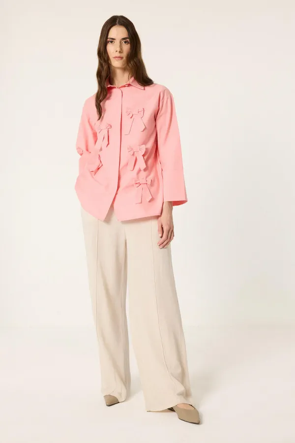 FİYONKLU POPLİN GÖMLEK