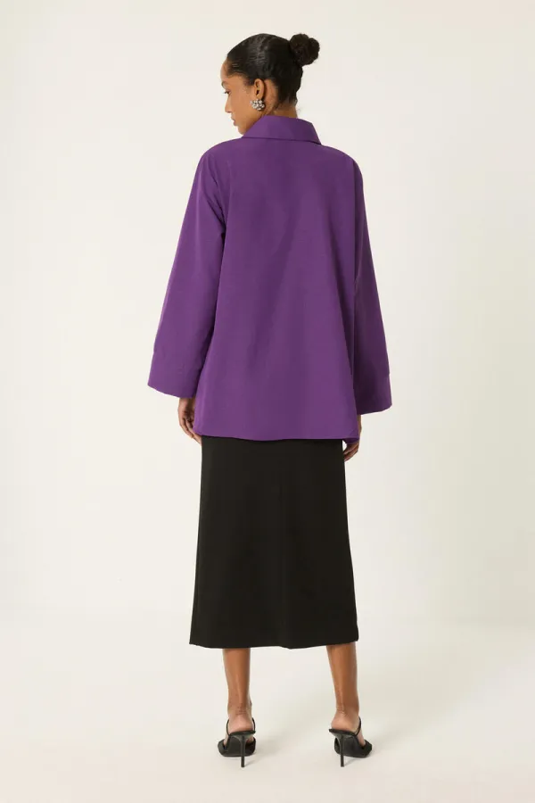 CHEMISE EN POPLINE ASYMÉTRIQUE