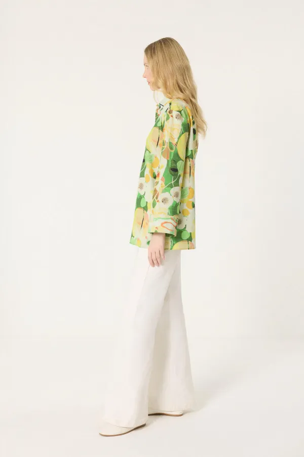 DESENLİ KETEN GÖMLEK