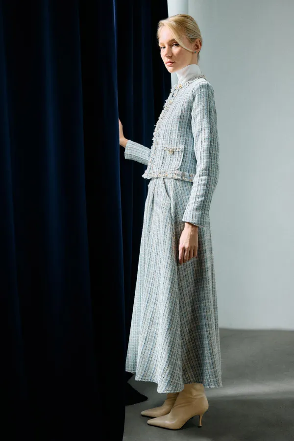 ENSEMBLE VESTE, JUPE ET TWEED