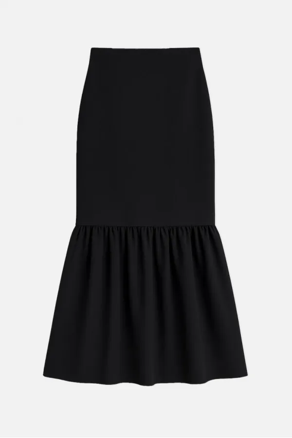 RUFFLED CREPE SKIRT