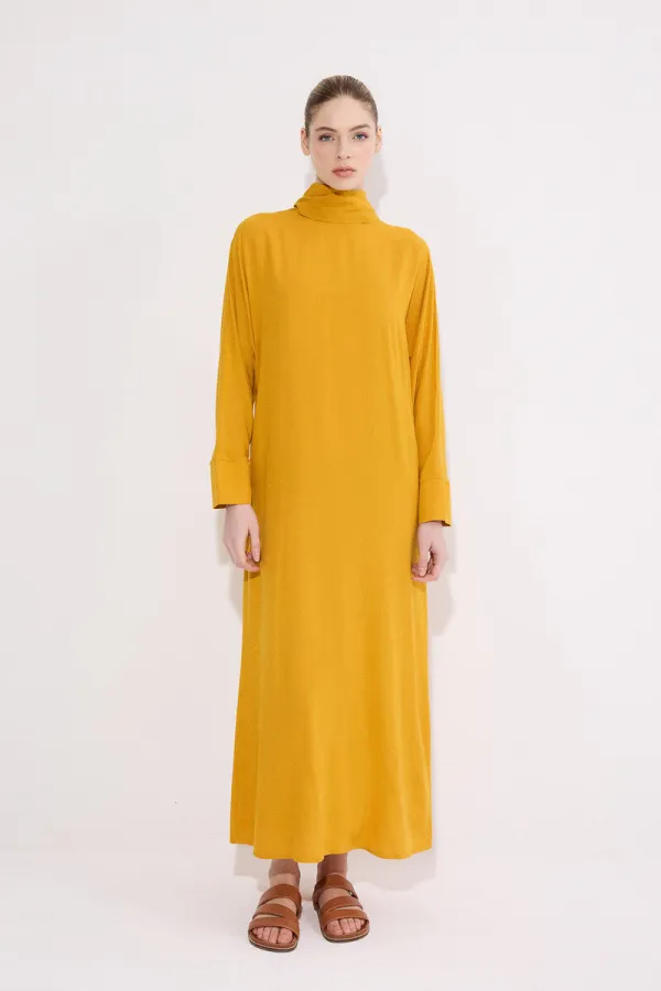 Robe en viscose à col châle