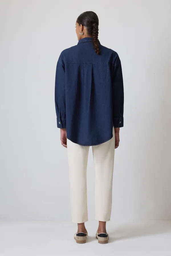 NAKIŞLI DENİM GÖMLEK