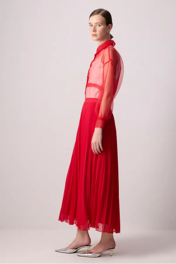 PLEATED CHIFFON SKIRT