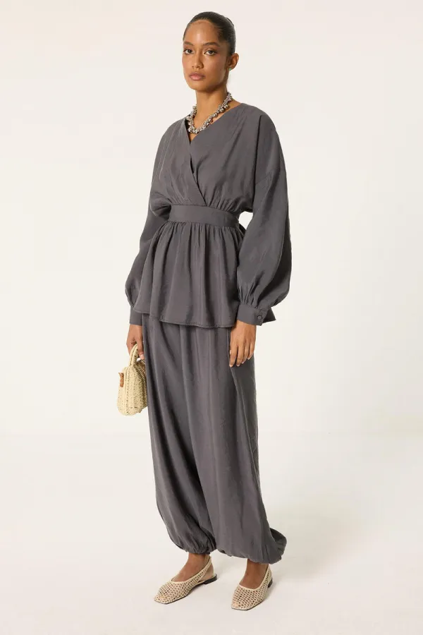 PEPLUM TUNİK ŞALVAR PANTOLON 2'Lİ TAKIM