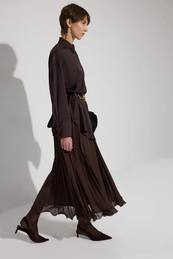 CHEMISE EN SATIN COUPE DÉCONTRACTÉE