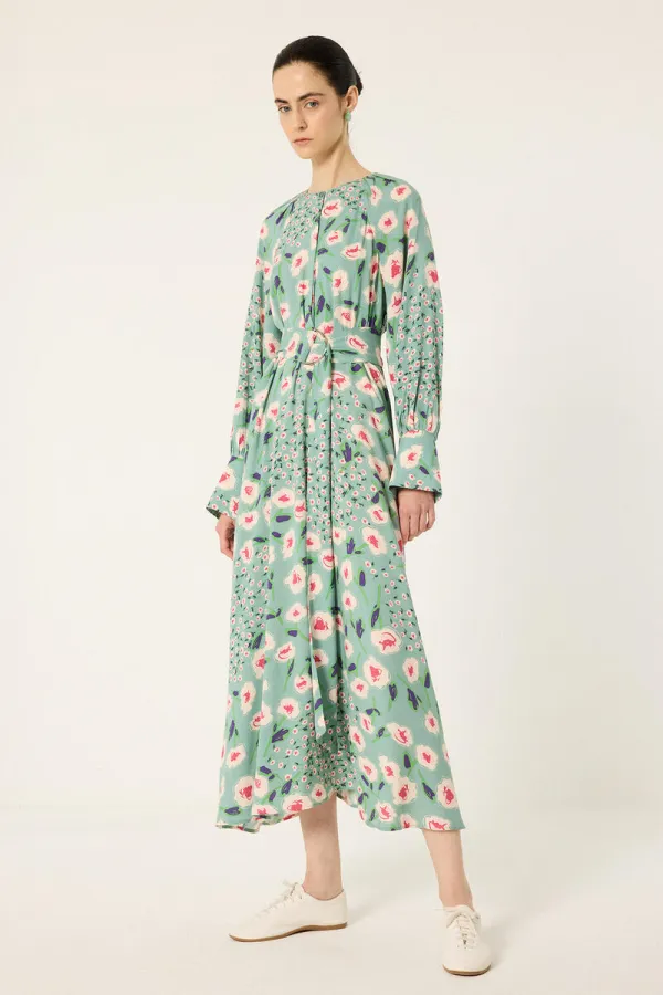 BELTED PATTERNED DRESS BELTED PATTERNED DRESS