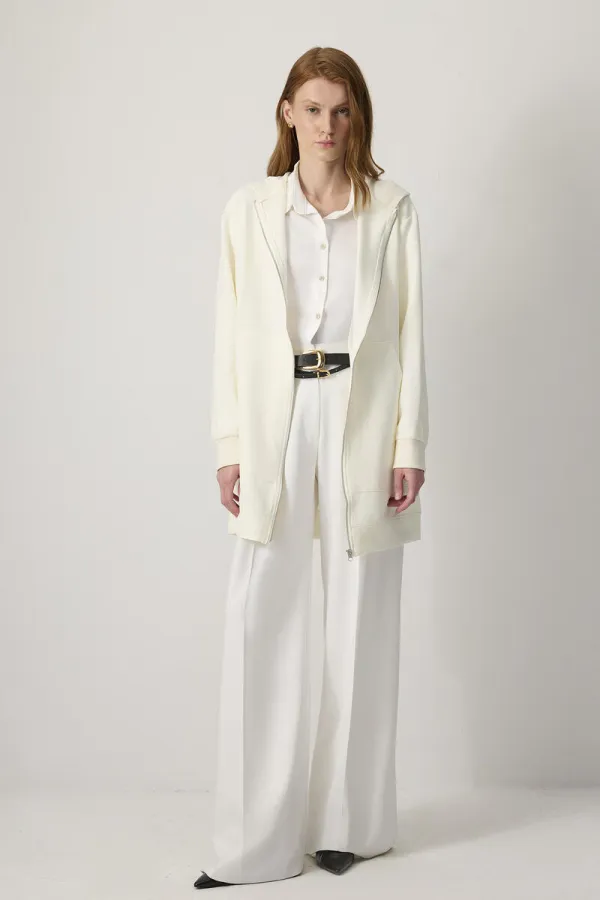 FERMUARLI İNCE KREP CEKET