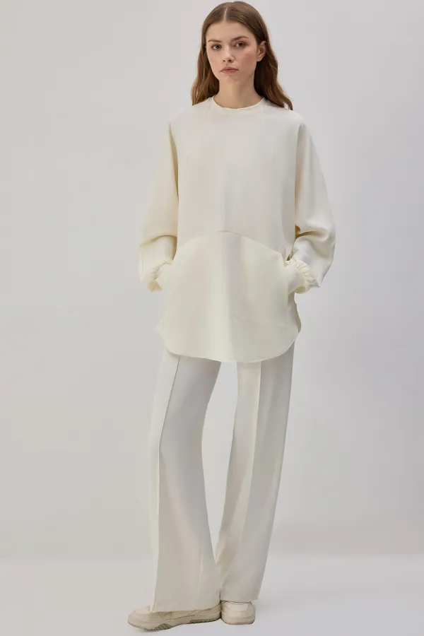 CREPE TUNIC WITH POCKETS CREPE TUNIC WITH POCKETS
