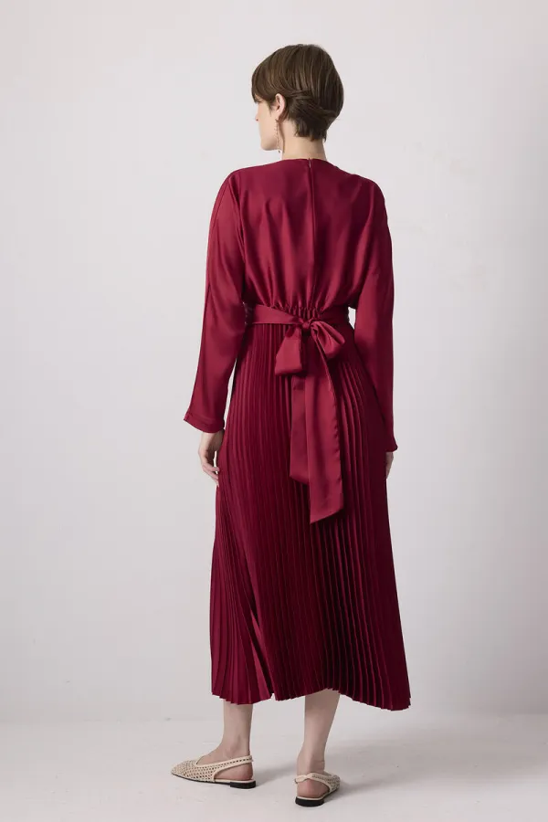 PİLELİ SATEN  ELBİSE