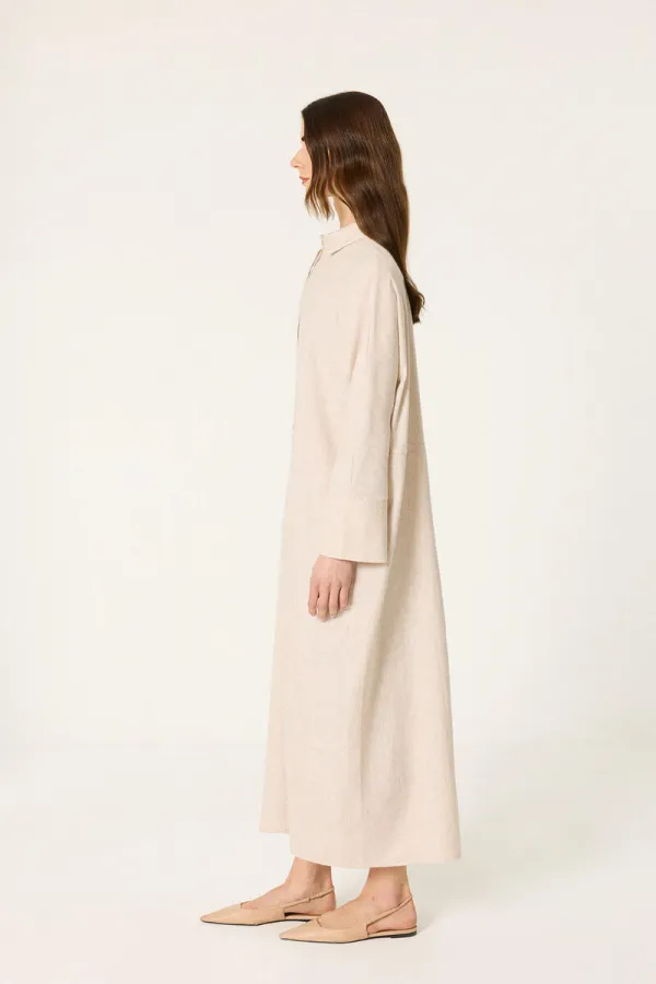 OVERSIZE LINEN SHIRT DRESS