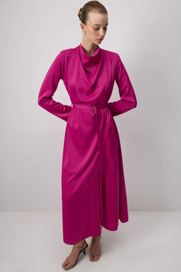 SATIN DRESS WITH PADDED LEGS SATIN DRESS WITH PADDED LEGS