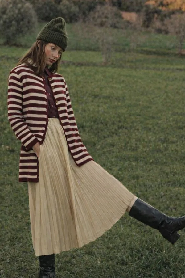 CARDIGAN LONG À BOUTONS DORÉS