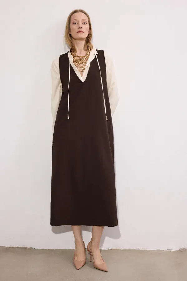 Gilet en crêpe à col en V