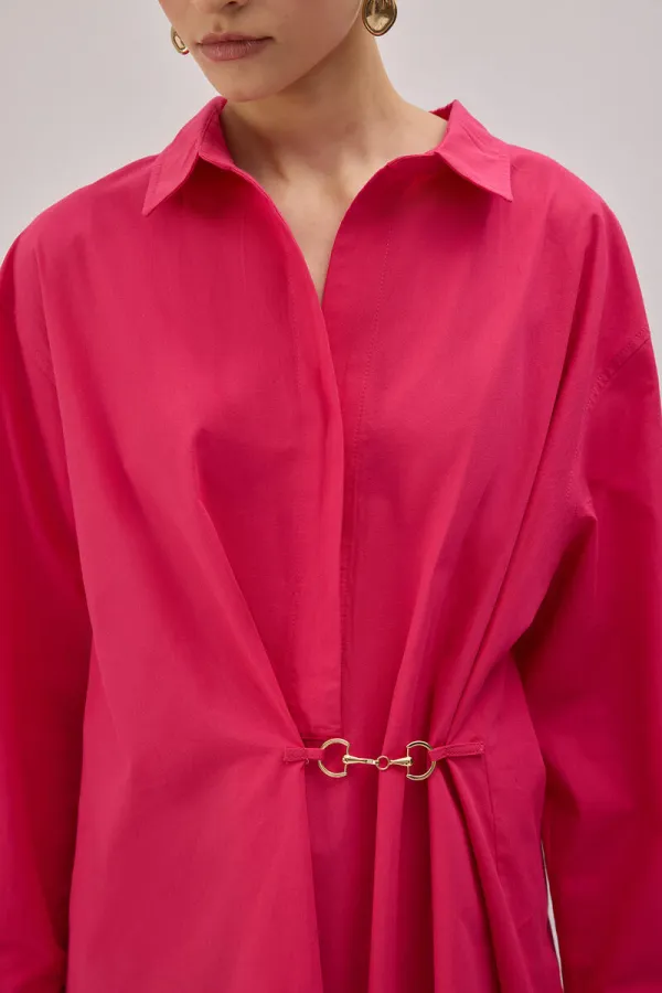 POPLIN SHIRT WITH METAL ACCESSORIES