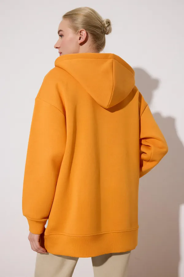 HOODED SWEATSHIRT WITH ZIPPER DETAIL