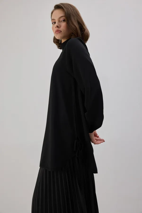 STAND COLLAR CREPE TUNIC