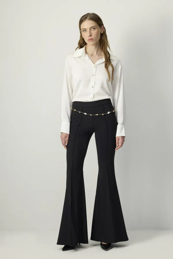RIBBED SPANISH FLARE TROUSERS RIBBED SPANISH FLARE TROUSERS
