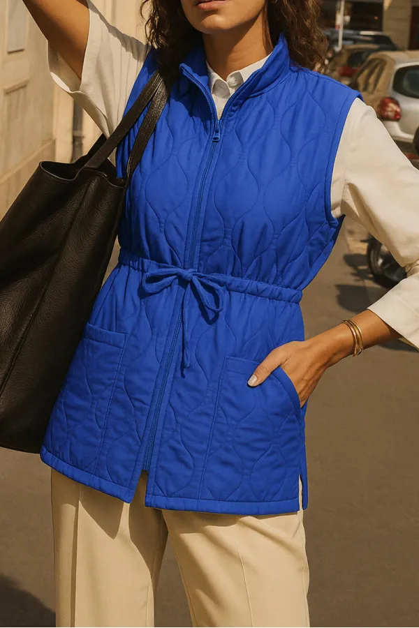 QUILTED VEST WITH ZIPPER
