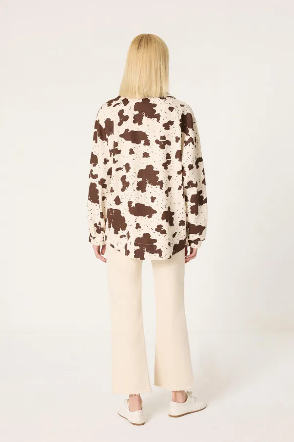 VESTE EN GABARDINE MINEURE À MOTIFS