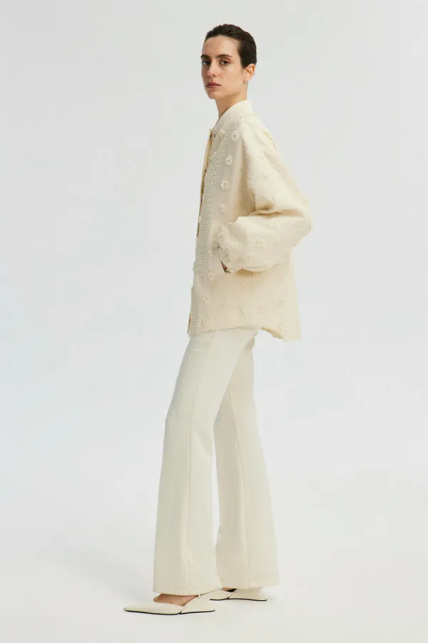 VESTE BOMBER EN DENTELLE À FLEURS