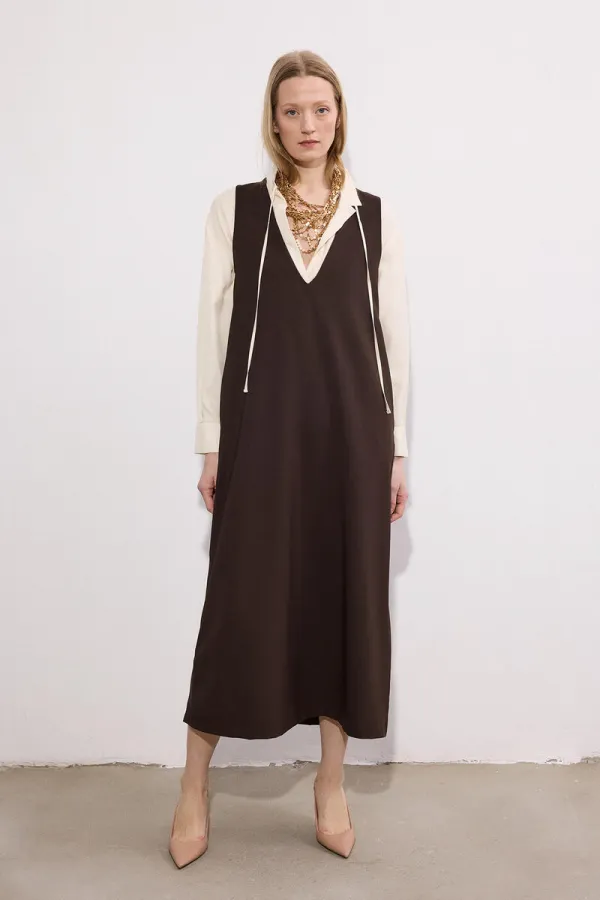 Gilet en crêpe à col en V