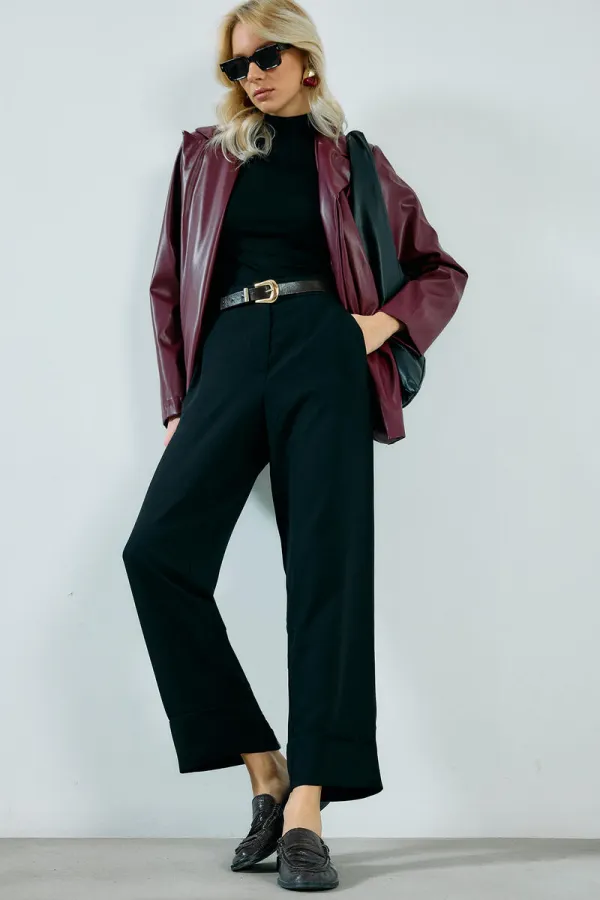 YÜKSEK BEL DUBLE PAÇA PANTOLON