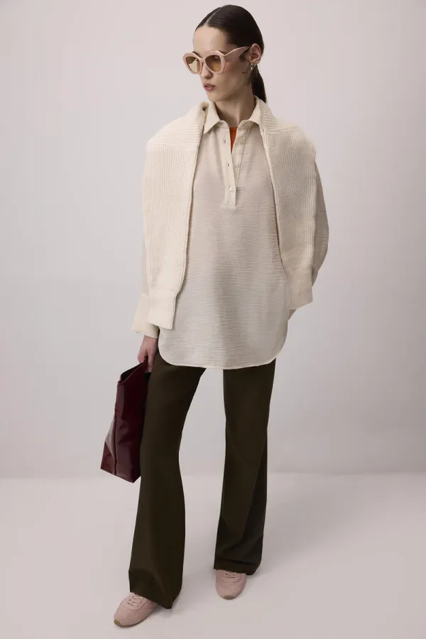 SHIRT COLLAR MELANGE TUNIC